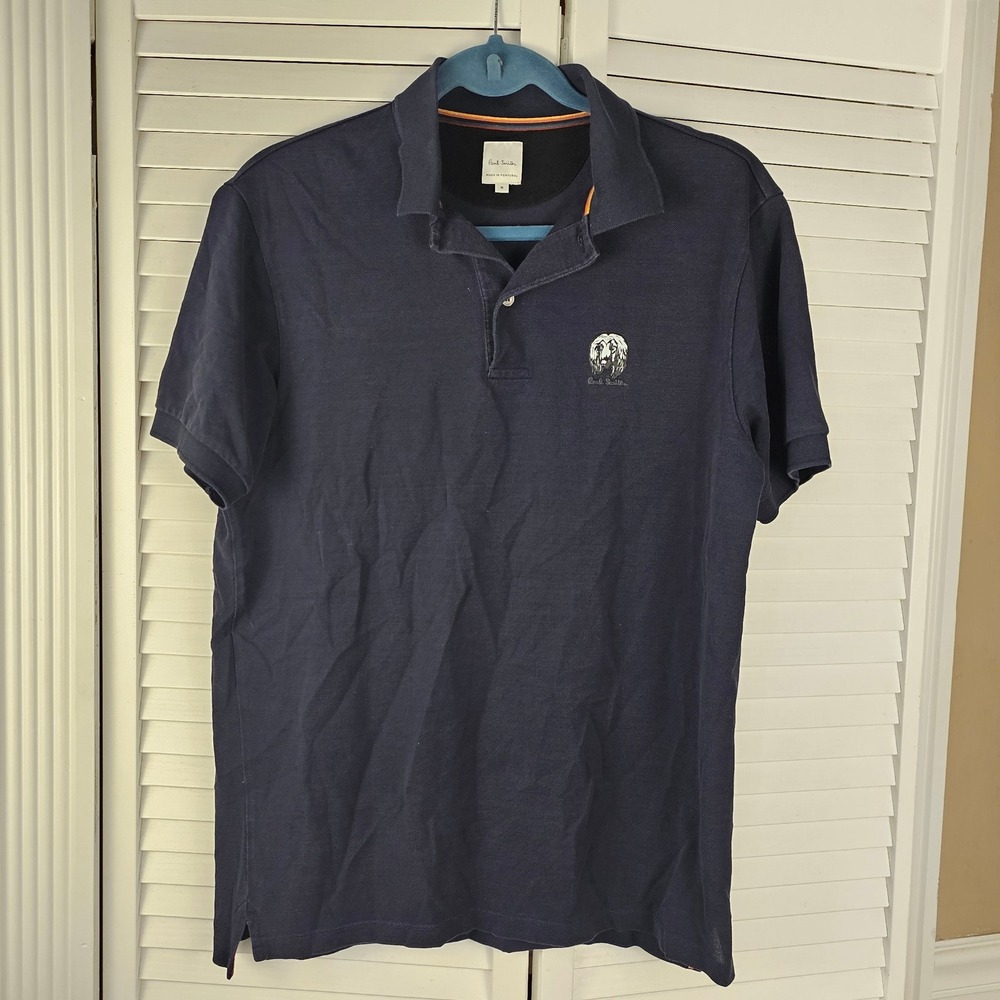 Paul Smith Mens Navy Dog Short Sleeve Polo Golf Shirt Medium